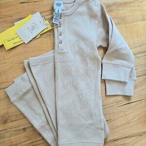 Polished Prints Henley Waffle Pajama Set NWT size 6